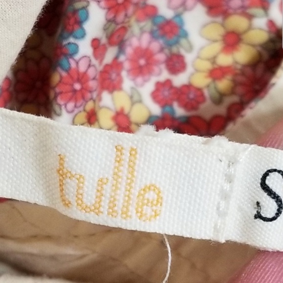 Tulle floral Open Back Cotton Top size small - Picture 6 of 8